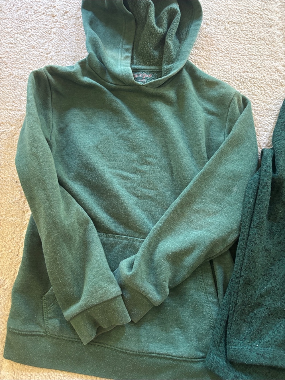 Green Hooded Pullover & Green Button-Neck Sweater Duo - Picture 2 of 8